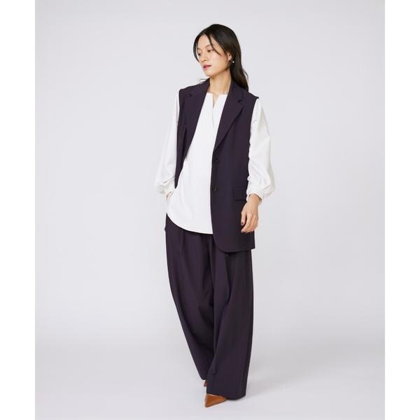 イネド（INED）/《大きいサイズ》TRストレッチツータックワイドパンツ