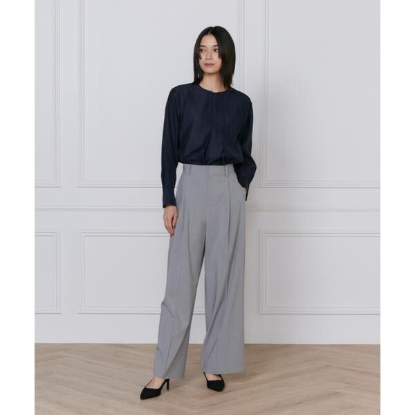 イネド（INED）/《大きいサイズ》TRストレッチツータックワイドパンツ