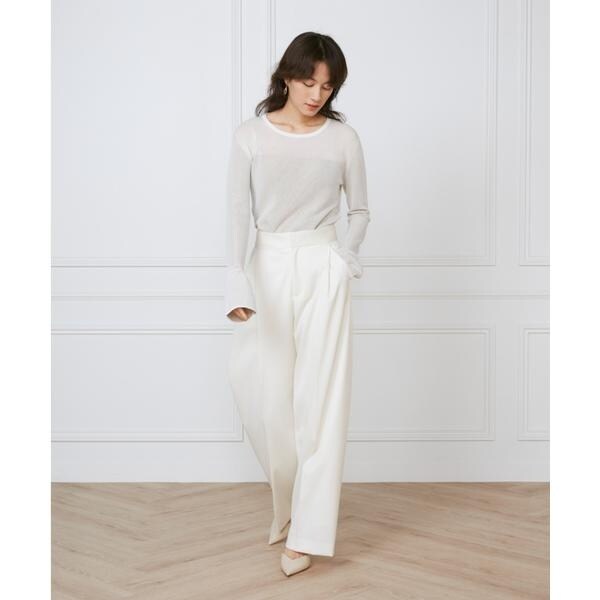 イネド（INED）/《大きいサイズ》タックワイドパンツ《la veille by SUPERIOR CLOSET》