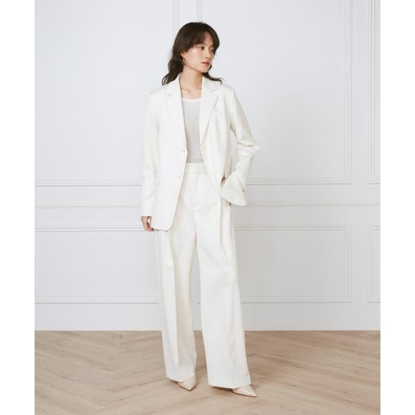 イネド（INED）/《大きいサイズ》タックワイドパンツ《la veille by SUPERIOR CLOSET》