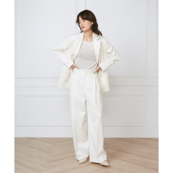 イネド（INED）/《大きいサイズ》タックワイドパンツ《la veille by SUPERIOR CLOSET》