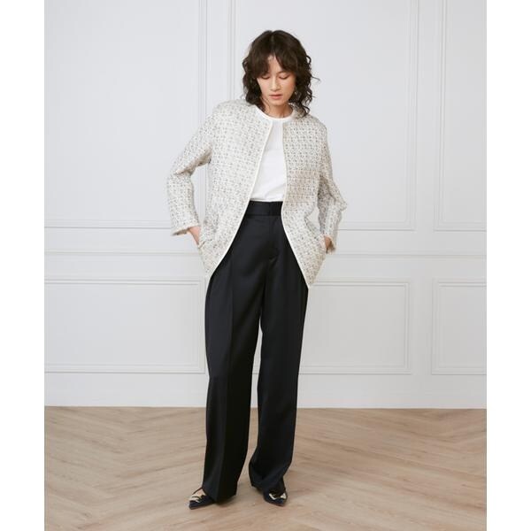 イネド（INED）/《大きいサイズ》タックワイドパンツ《la veille by SUPERIOR CLOSET》