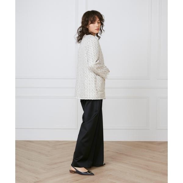 イネド（INED）/《大きいサイズ》タックワイドパンツ《la veille by SUPERIOR CLOSET》