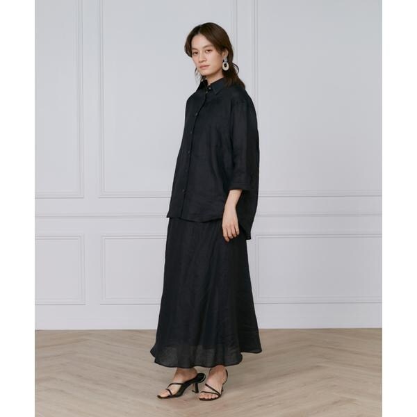 イネド（INED）/《大きいサイズ》リネンバイヤススカート