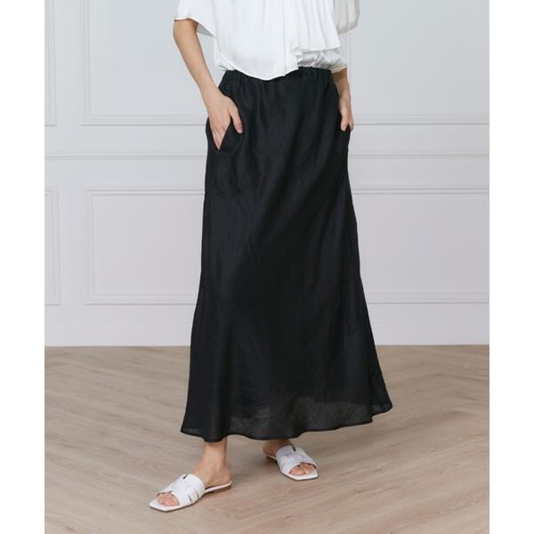 イネド（INED）/《大きいサイズ》リネンバイヤススカート