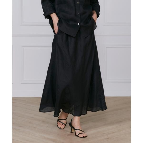 イネド（INED）/《大きいサイズ》リネンバイヤススカート
