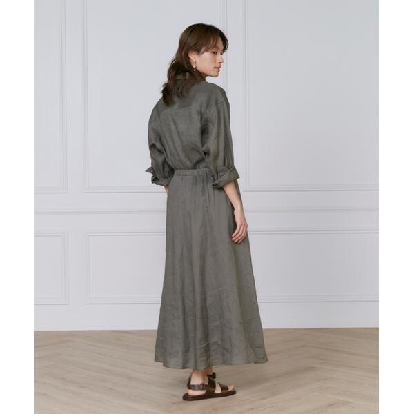 イネド（INED）/《大きいサイズ》リネンバイヤススカート