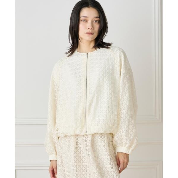 イネド（INED）/《大きいサイズ》ラグランレースブルゾン