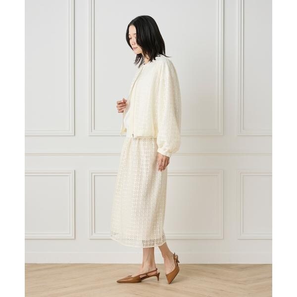 イネド（INED）/《大きいサイズ》ラグランレースブルゾン