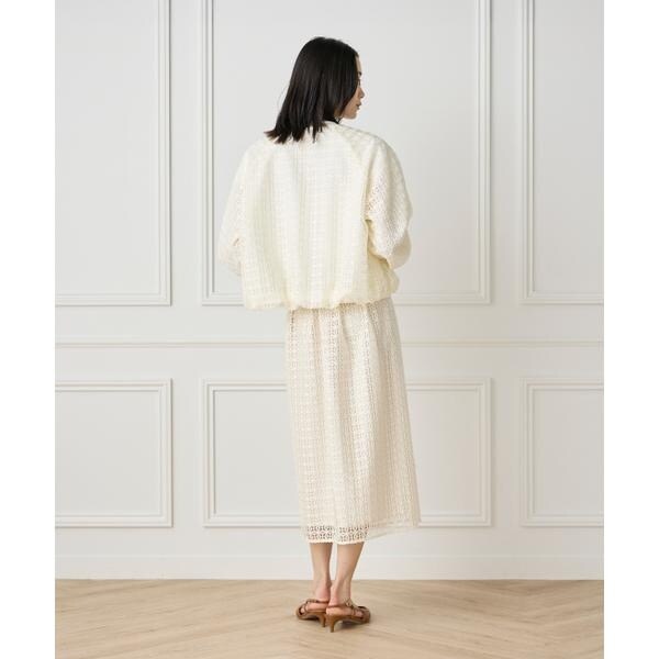 イネド（INED）/《大きいサイズ》ラグランレースブルゾン