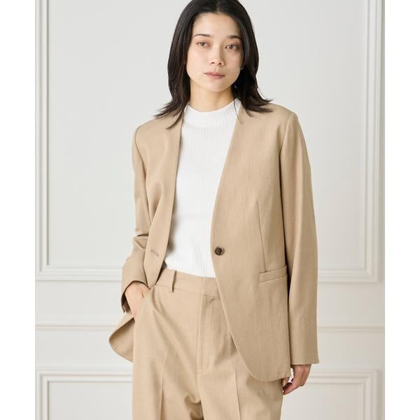 イネド（INED）/綿麻ノーカラージャケット