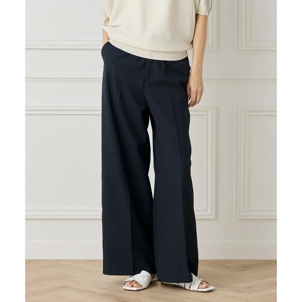 イネド（INED）/《大きいサイズ》綿麻セミワイドパンツ