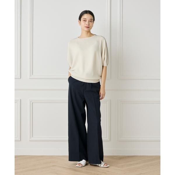 イネド（INED）/《大きいサイズ》綿麻セミワイドパンツ