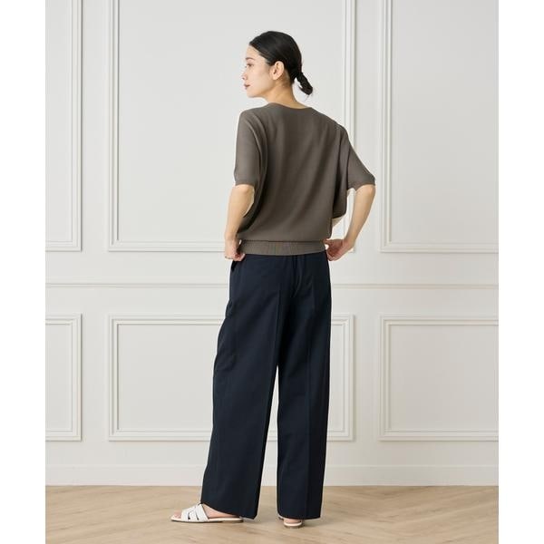 イネド（INED）/《大きいサイズ》綿麻セミワイドパンツ