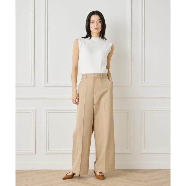 イネド（INED）/《大きいサイズ》綿麻セミワイドパンツ