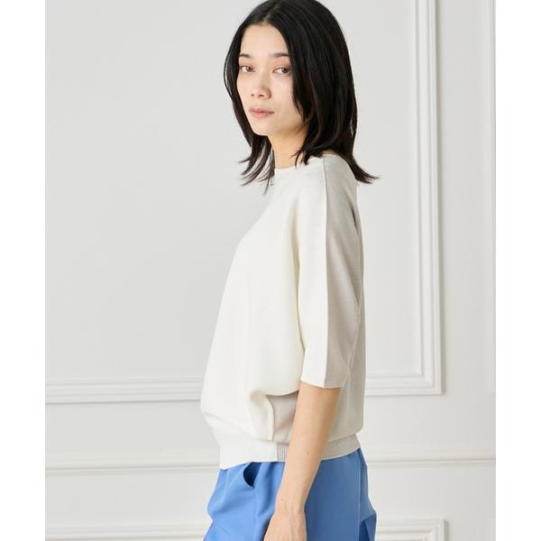 イネド（INED）/《大きいサイズ》5分袖ドルマンスリーブニット《Cuoo》