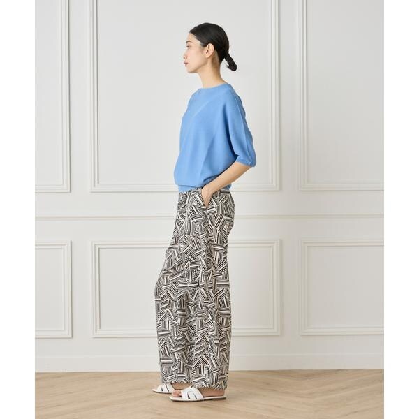 イネド（INED）/《大きいサイズ》5分袖ドルマンスリーブニット《Cuoo》