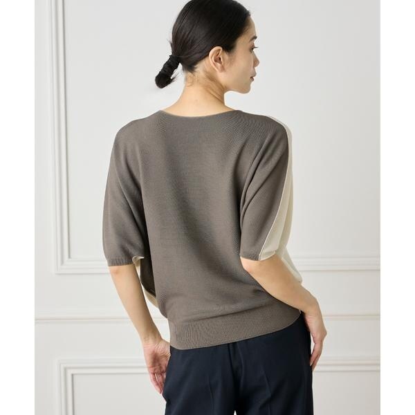 イネド（INED）/《大きいサイズ》5分袖ドルマンスリーブニット《Cuoo》