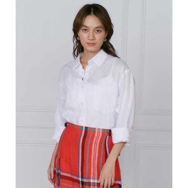 イネド（INED）/《大きいサイズ》リネンレギュラーカラーシャツ