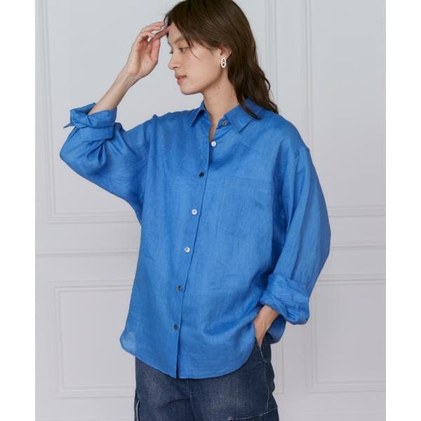 イネド（INED）/《大きいサイズ》リネンレギュラーカラーシャツ