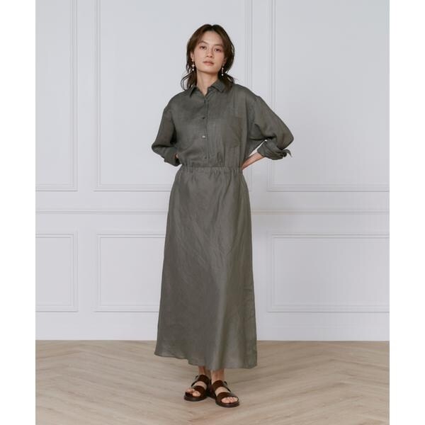 イネド（INED）/《大きいサイズ》リネンレギュラーカラーシャツ