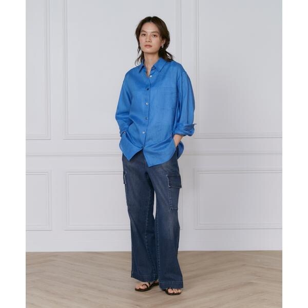 イネド（INED）/《大きいサイズ》リネンレギュラーカラーシャツ