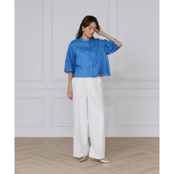 イネド（INED）/《大きいサイズ》リネンコクーンスリーブブラウス