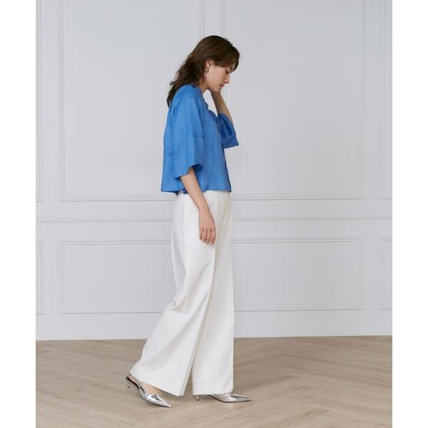 イネド（INED）/《大きいサイズ》リネンコクーンスリーブブラウス