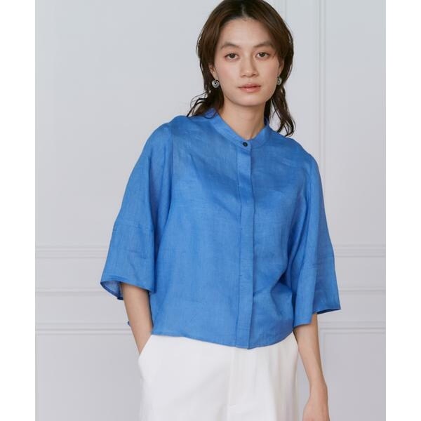 イネド（INED）/《大きいサイズ》リネンコクーンスリーブブラウス