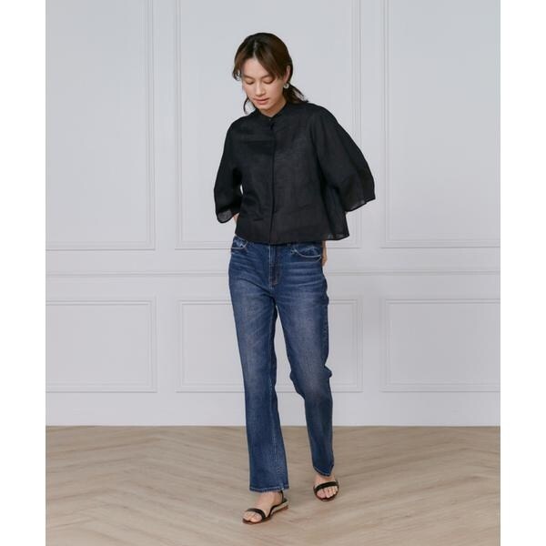 イネド（INED）/《大きいサイズ》リネンコクーンスリーブブラウス