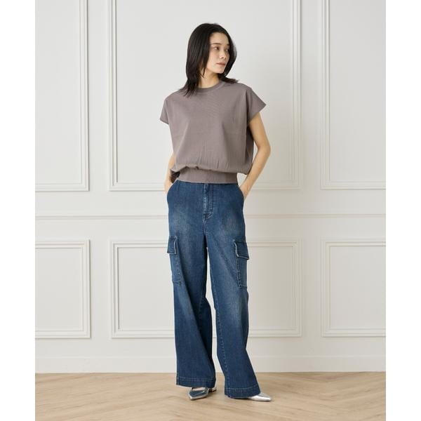 イネド（INED）/《大きいサイズ》フレンチスリーブニットプルオーバー