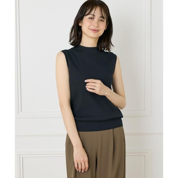 イネド（INED）/《大きいサイズ》ノースリーブワイドリブニット