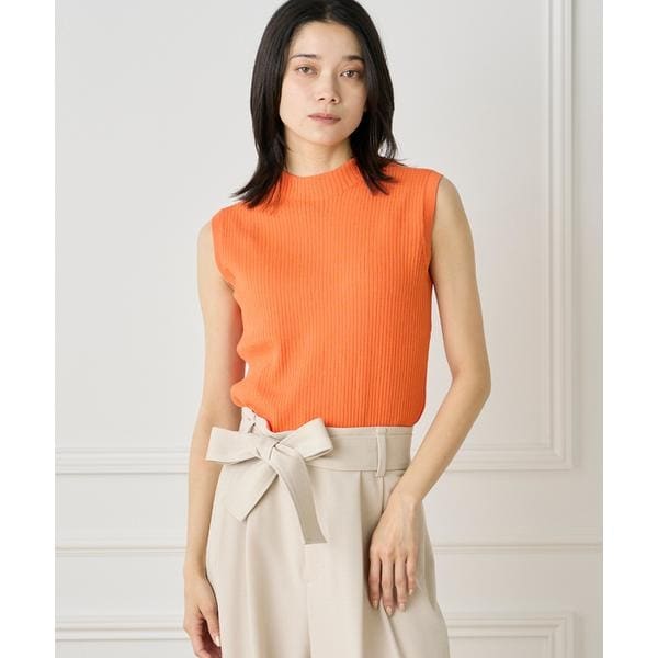 イネド（INED）/《大きいサイズ》ノースリーブワイドリブニット