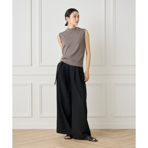 イネド（INED）/《大きいサイズ》ノースリーブワイドリブニット