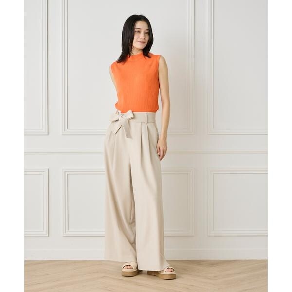 イネド（INED）/《大きいサイズ》ノースリーブワイドリブニット