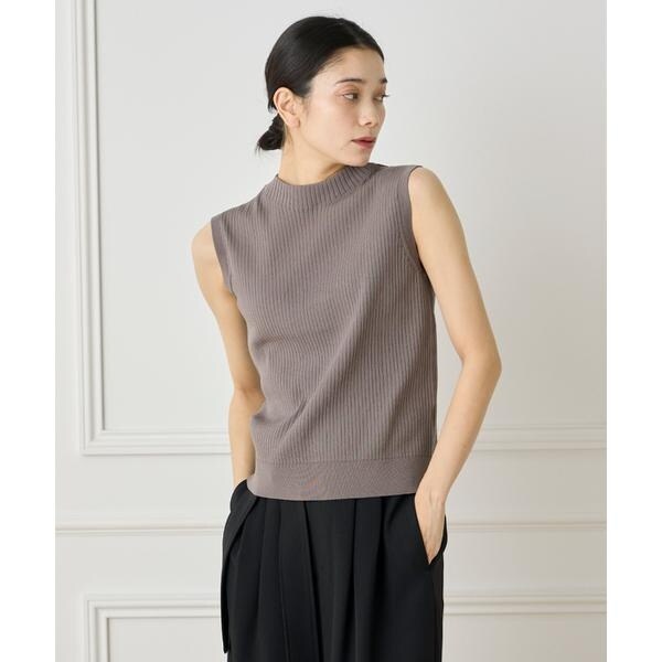 イネド（INED）/《大きいサイズ》ノースリーブワイドリブニット