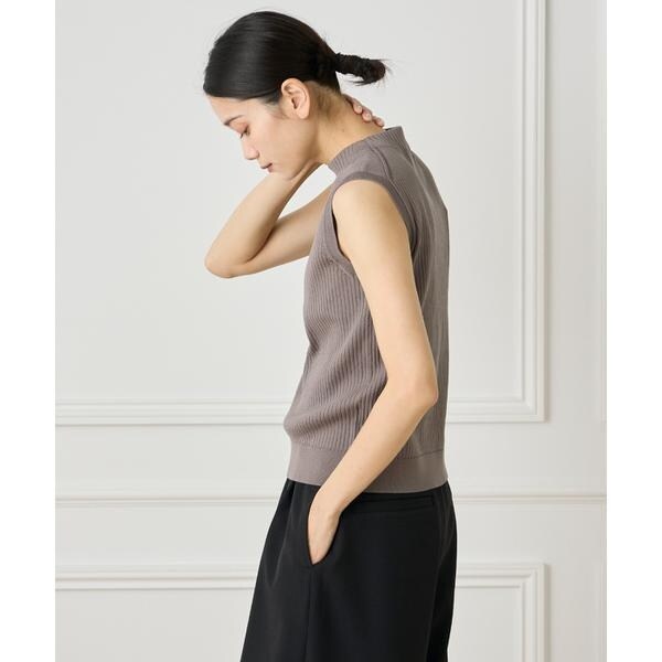 イネド（INED）/《大きいサイズ》ノースリーブワイドリブニット