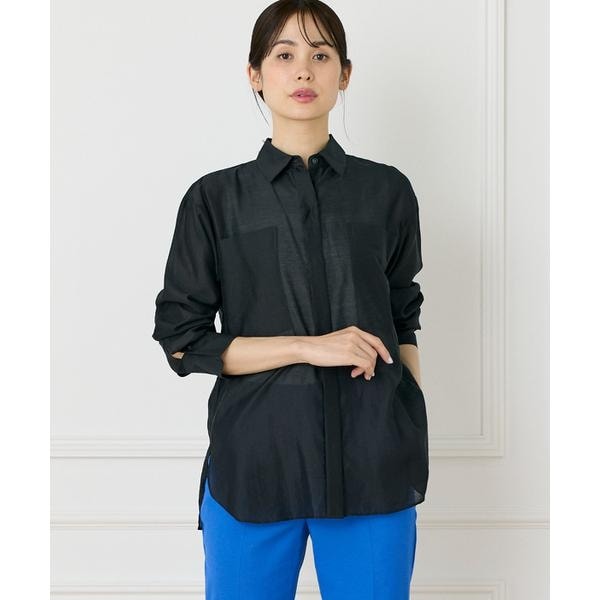 イネド（INED）/《大きいサイズ》《WEB限定カラー》オーガンジーシアーシャツ