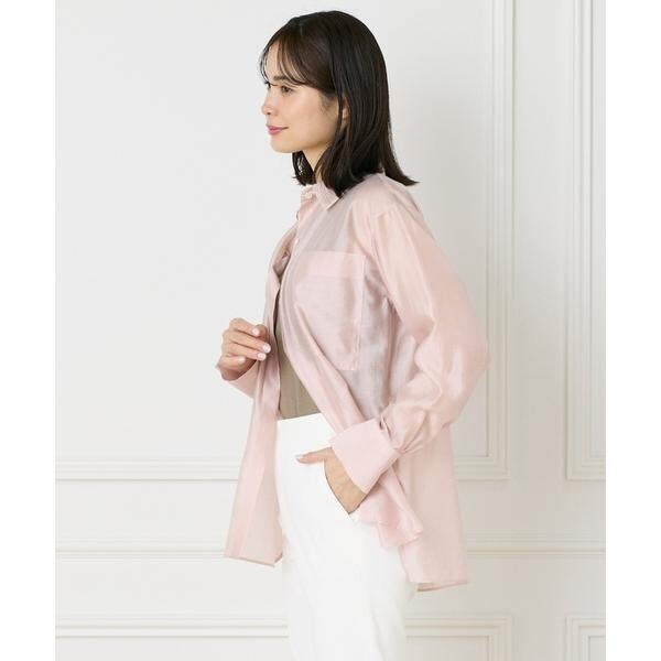 イネド（INED）/《大きいサイズ》《WEB限定カラー》オーガンジーシアーシャツ