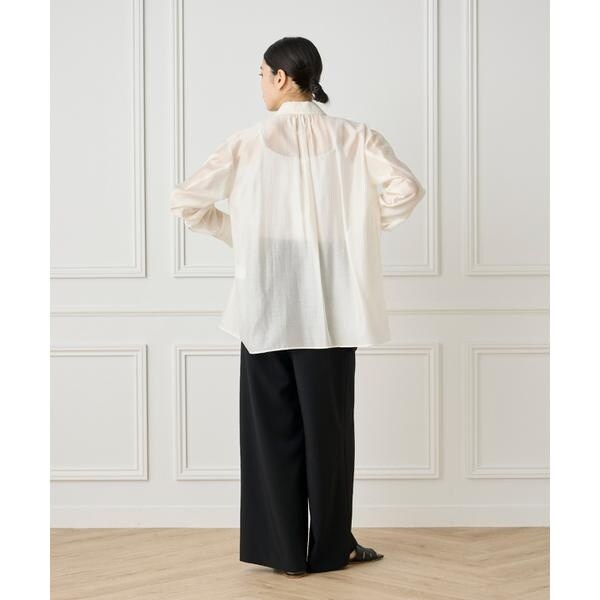 イネド（INED）/《大きいサイズ》《WEB限定カラー》オーガンジーシアーシャツ