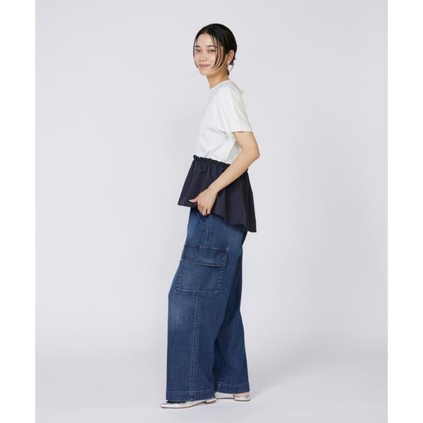 イネド（INED）/《大きいサイズ》ドッキングペプラムカットソー