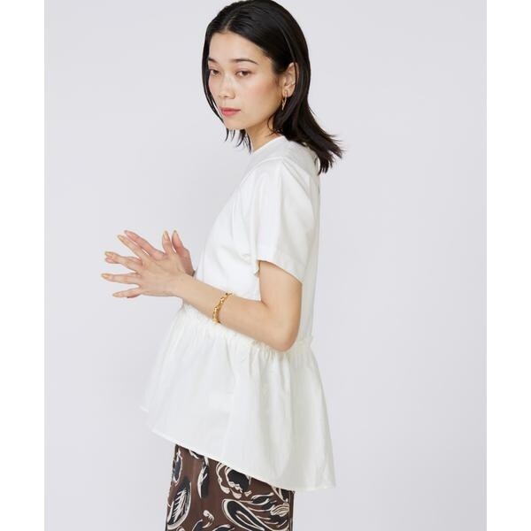 イネド（INED）/《大きいサイズ》ドッキングペプラムカットソー