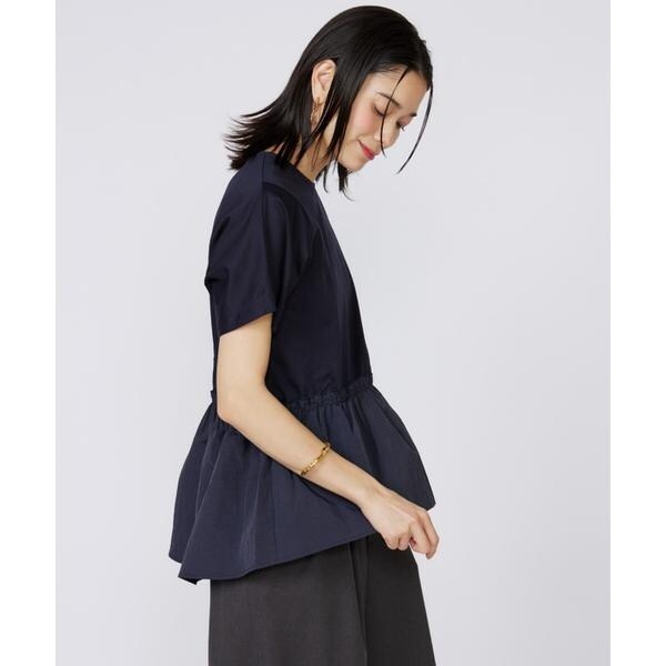 イネド（INED）/《大きいサイズ》ドッキングペプラムカットソー