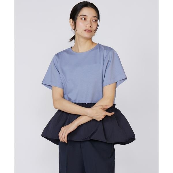 イネド（INED）/《大きいサイズ》ドッキングペプラムカットソー