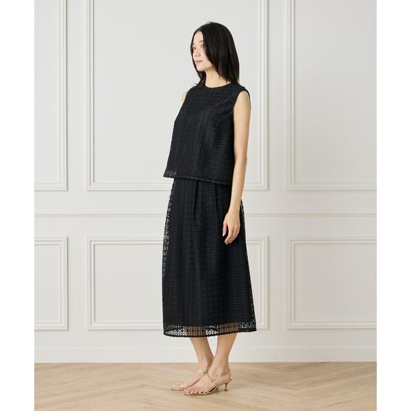 イネド（INED）/《大きいサイズ》ノースリーブレースブラウス