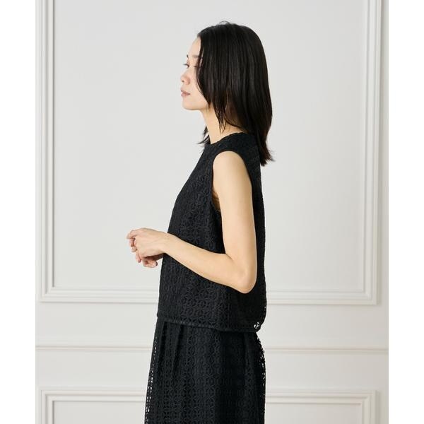 イネド（INED）/《大きいサイズ》ノースリーブレースブラウス