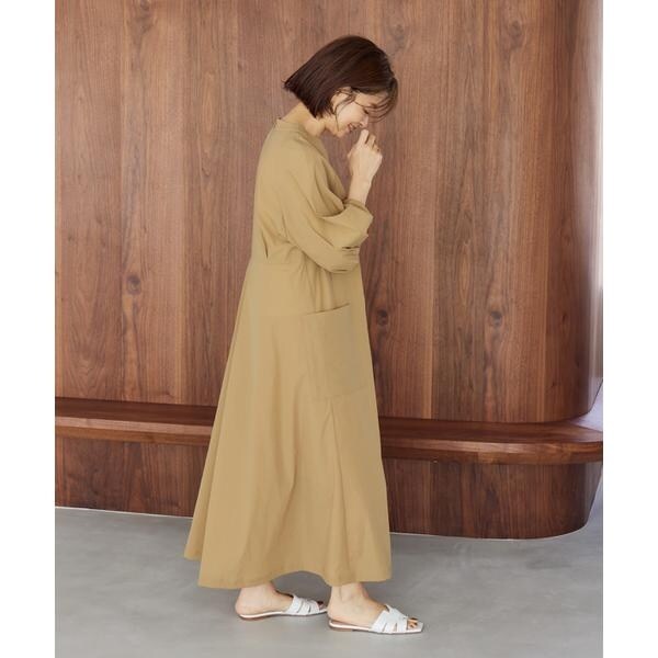 イネド（INED）/《大きいサイズ》ランタンスリーブワンピース《三尋木奈保コラボ》