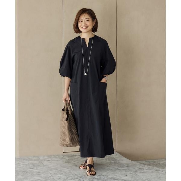 イネド（INED）/《大きいサイズ》ランタンスリーブワンピース《三尋木奈保コラボ》