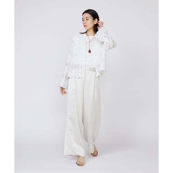 イネド（INED）/《大きいサイズ》イージーワイドサテンパンツ