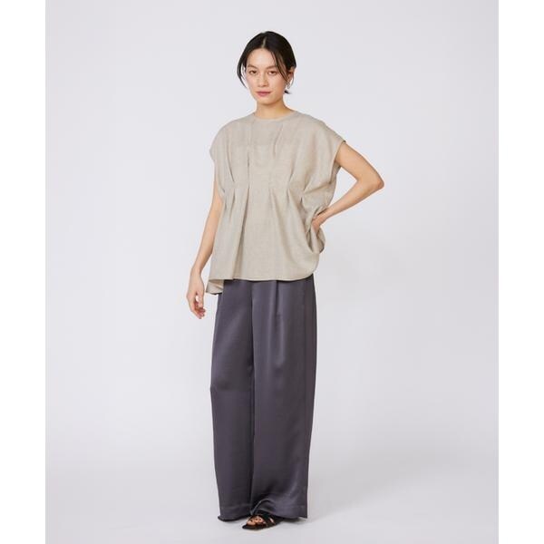 イネド（INED）/《大きいサイズ》イージーワイドサテンパンツ